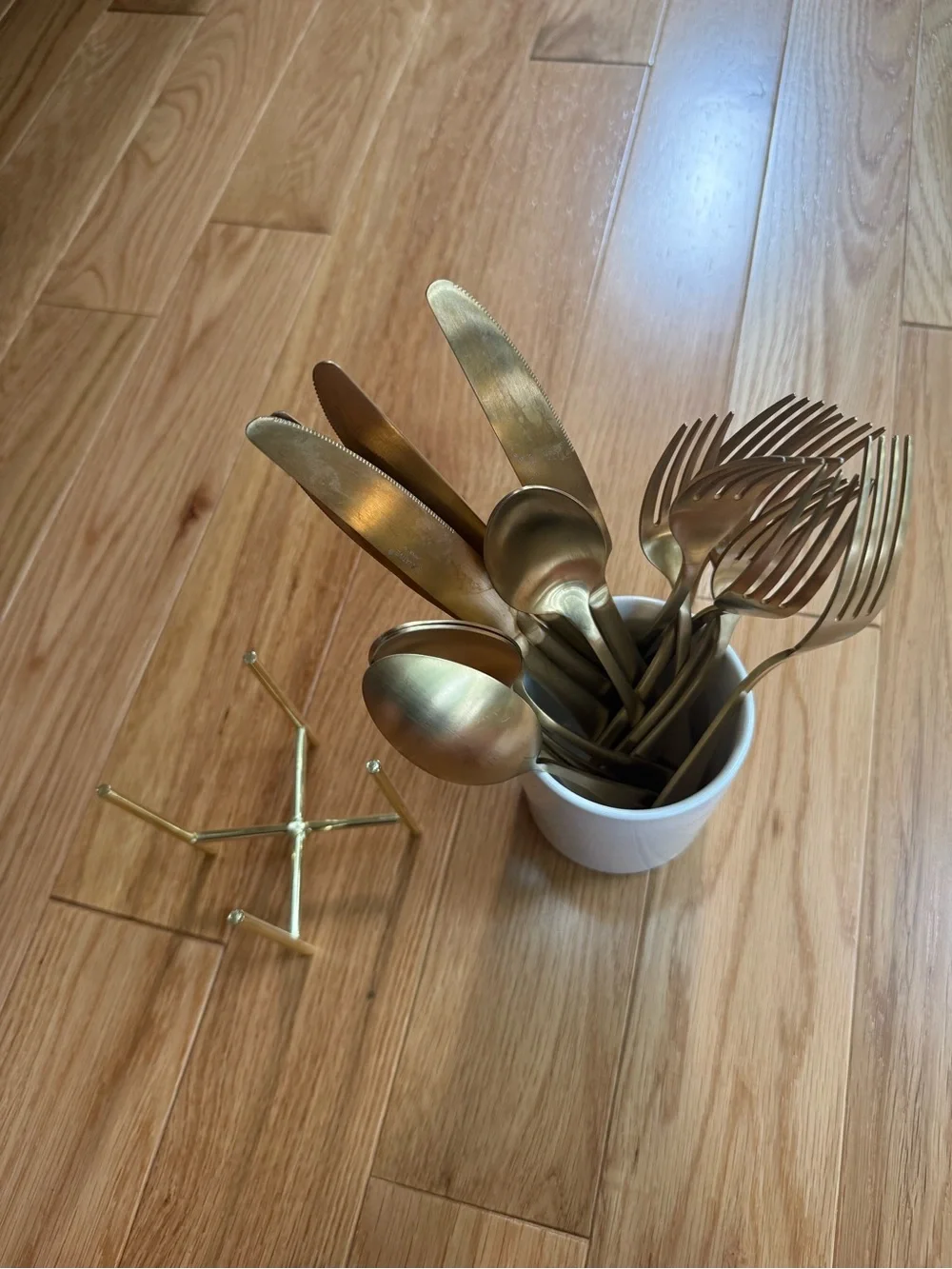 Gold Flatware Set - Modern Matte Gold Cutlery